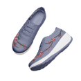 thumbnail image 4 of Dakaela Women's Slip on Shoes Embroidery Low Wedge Casual Flats Lightweight Walking Sneakers Blue 9, 4 of 5