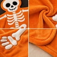 thumbnail image 7 of Halloween Throw Blanket, Orange Skeleton Shaped Halloween Blanket, 51x59'' Oversized | Ultra-soft Cozy Flannel Blanket, for Sofa Couch Bed Chair, Spooky Halloween Décor, Durable and Machine Washable, 7 of 7