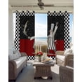 thumbnail image 6 of Red Black Chef Blackout Curtains for Bedroom Living Room Darkening Curtains 63 Inches Long Cartoon Cute Watercolor Cooking Checkered Window Curtain 2 Panels Set Window Treatment Drapes 52"x63", 6 of 9