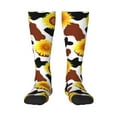 thumbnail image 2 of Picia Women Crew Soft Moisture-wicking Socks Sunflower Cow Pattern Design Cotton Socks, One Size fit All, 2 of 9