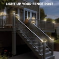 thumbnail image 3 of Peasur 12 Pack 4x4 Solar Post Cap Lights Outdoor Waterproof, Solar Fence Post Lights 3 Modes for 4x4 or 3.5x3.5 Wood Vinyl Posts Deck Railing Porch Mailbox, 3 of 7