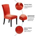 thumbnail image 4 of Velvet Chair Covers for Dining Room Set of 4, Stretchy Dining Chair Covers, Washable Kitchen Chair Slipcovers, Classy Decor for Home and Banquet (Pureed Pumpkin, 4 Pack), 4 of 7
