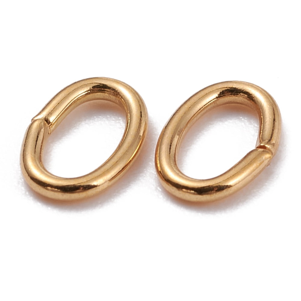 Brass Open Jump Rings Long-Lasting Plated Oval Real 18K golden Plated 18 Gauge 6x4x1mm