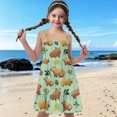 thumbnail image 4 of Uourmeti Sleepy Capybara Print Girls Dresses Little Big Girls Cute Sundress Causal Spaghetti Strap Flowy Tiered Dress 5-6T Party School A Line Short Dress, 4 of 7