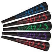 Beistle New Year's Eve "2023" Assorted Color Foil Horn Party Noisemakers, 5/Pkg