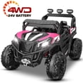 thumbnail image 1 of TOKTOO 24V Powered Ride on UTV, One Seater Kid Car w/ Trunk Storage Space, Remote Control-Pink, 1 of 9