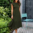 thumbnail image 5 of Women's Flutter Short Sleeve Smocked Midi Dress Summer Casual Tiered A-Line Dress Bohemian Beach Sundresses, 5 of 7