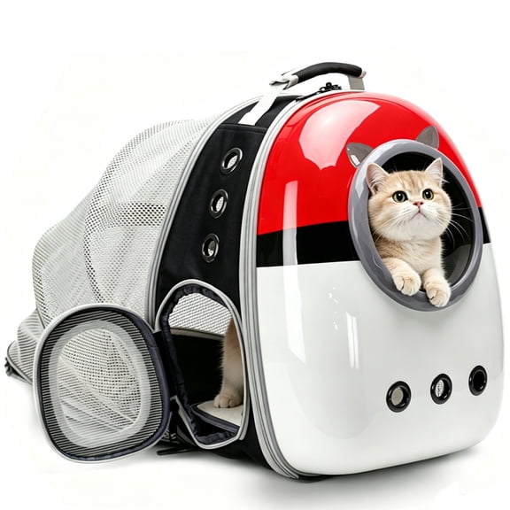 Back Expandable Cat Carrier Backpack, Backpack for Cats Kitten Small Puppy, Airline Approved Cat Bubble Backpack, Space Capsule Astronaut Carrier