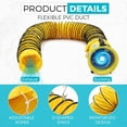 thumbnail image 5 of Garvee 8" Portable Utility Blower/Exhaust, 33FT PVC Duct Hose, 195W 1070CFM Explosion Proof Fan, High Velocity Ventilation Extraction Blower for Basements, Tunnels, Factories, Warehouse, 5 of 8