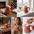 thumbnail image 4 of 2026 Christmas Indoor Home Decor Gingerbread Man Ceramic Mug With Red Scarf Cute Christmas Coffee Mug Holiday Hot Cocoa Water Cup Gift, 4 of 6