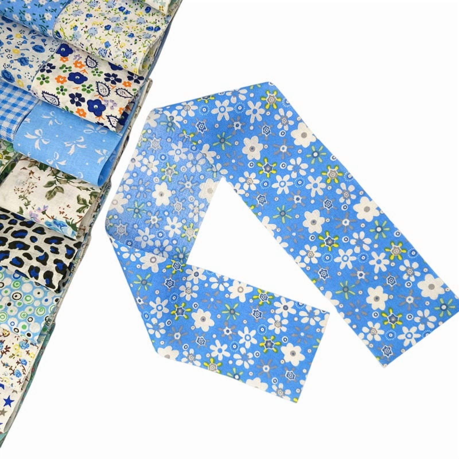 80 Pcs Jelly Roll Fabric Strips for Quilting Fabric, Sewing Supplies & DIY Crafts-2.6 Inch Precut Cotton Fabric Bundles, Perfect for Quilt Projects,Floral Patchwork Blue