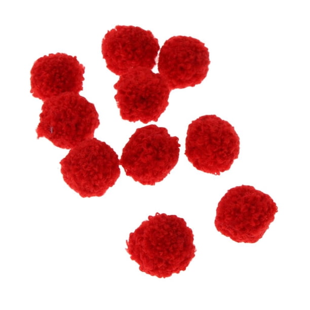 10x DIY Pompón Esponjoso Paño de Felpa Suave Multicolor Decoración de Ropa de Imitación Bola de Piel Sintética Bola Artesanal Decoración Del Hogar Pen rojo Soledad Fluffy Ball DIY