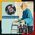 thumbnail image 4 of SupreGear Walker Side Bag, Water-Resistant Pouch, Hand-Free Storage for Folding Walkers, Seniors, Black Floral, 4 of 8