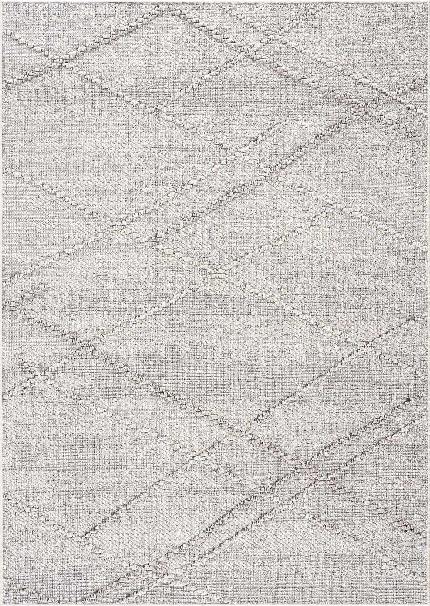 Hauteloom Siesta Outdoor Rug - Outside Porch Patio Area Rug Carpet - Waterproof Rug - Farmhouse - Grey - 5' x 7'