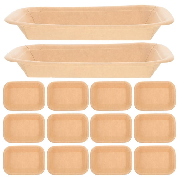 VERDANVERSE 50Pcs Rectangular Paper Plates for Party Events and Restaurants 12.4x5.7x1In