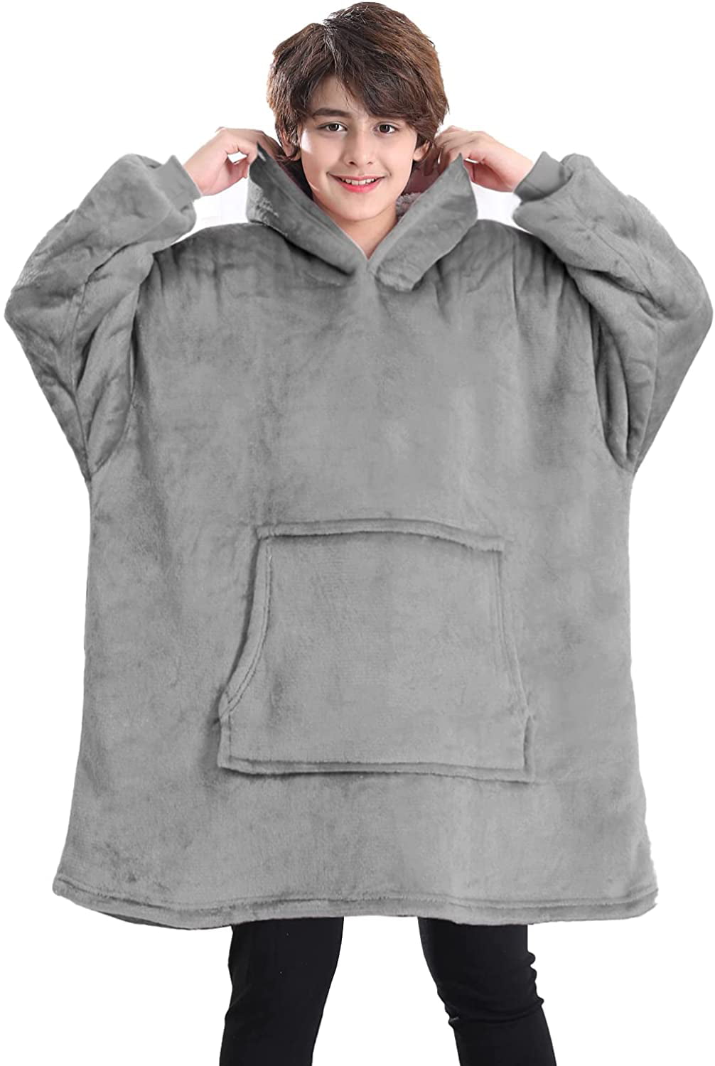 Oversized Hoodie Sweatshirt Blanket Super Soft Fleece Dressing Gown Warm Comfortable Hooded Robe Blanket Hoodie for Kids Gifts for Gamers Boys Girls Teens