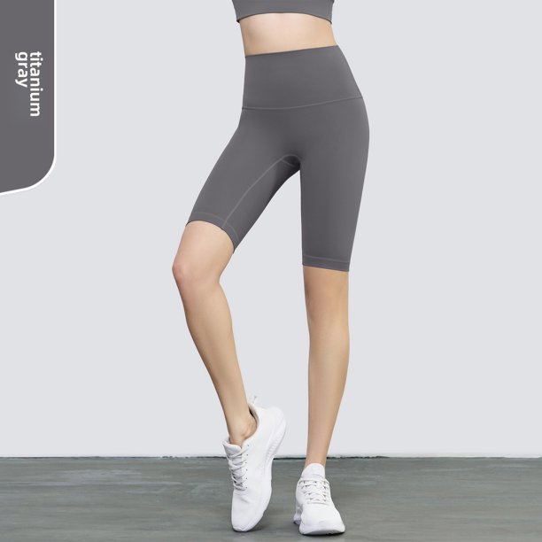 Pantalones de yoga de cinco puntos con base de cadera de melocotón para fitness desnudos de verano, pantalones cortos deportivos ajustados y elásticos para entrenamiento y adelgazamiento
