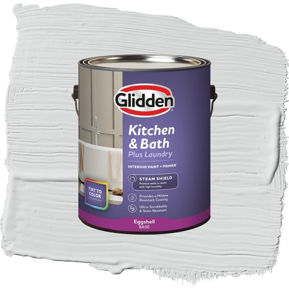 Glidden Glidden Kitchen Bath and Laundry Thin Ice / Gray, Eggshell Interior Paint with Primer, 1 Gallon