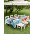 thumbnail image 5 of 60x102 Inch Outdoor Tablecloth with Umbrella Hole Zipper Rectangle Turtle Rectangular Tablecloths Outside Waterproof Coastal Blue Ocean Sea Coral Starfish Shell Patio Table Cover for Picnic Party, 5 of 8