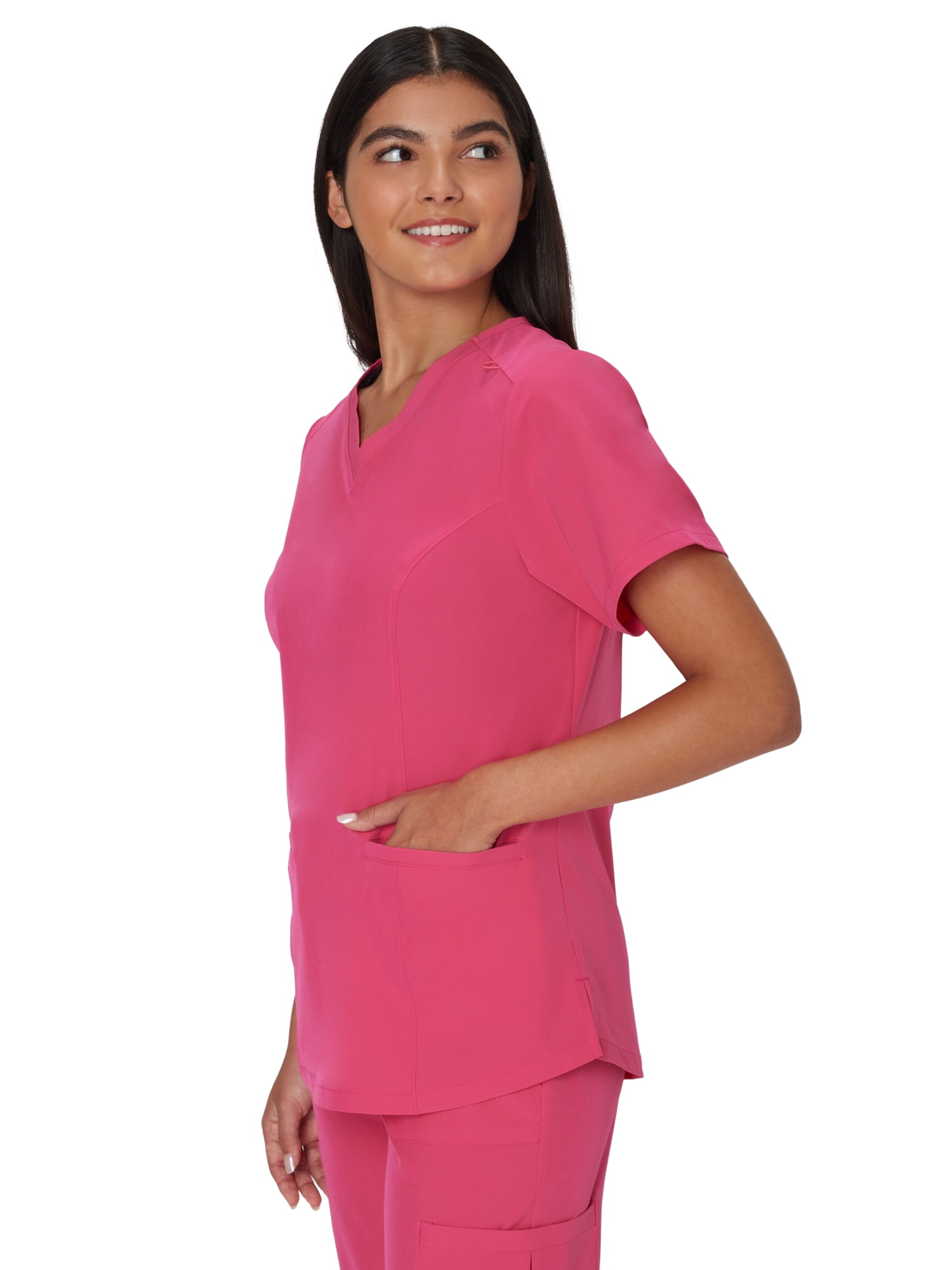 Hanes Womens Scrubs V-Neck Scrub Top, Comfort Fit, 2 Pockets, Sizes XS-3XL