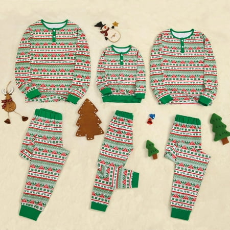 

Christmas Family Matching Pajamas Sets Women Men Kids Cute Printed Xmas Jammies Sleepwear Loungewear