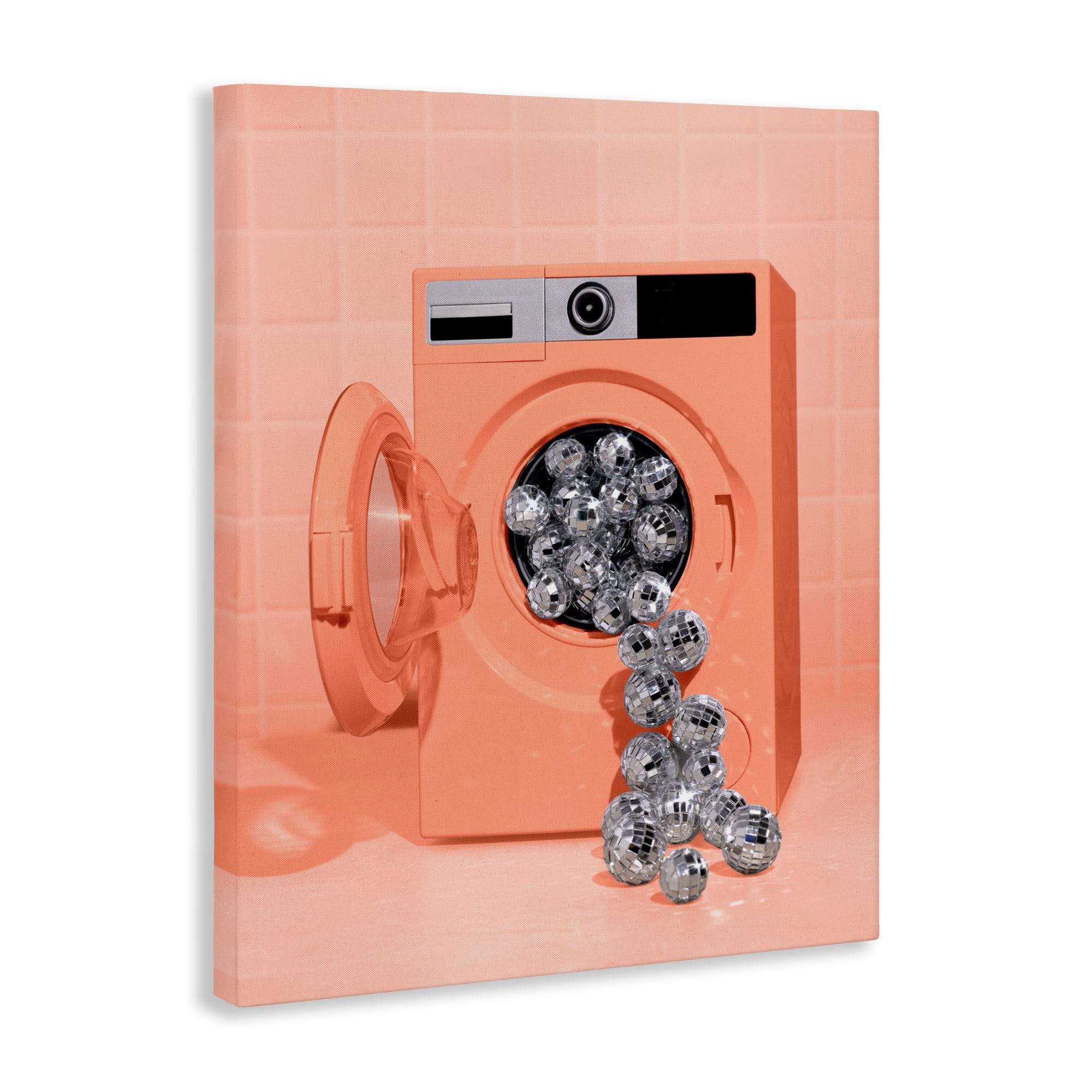 Stupell Industries Disco Laundry Machine over Orange Canvas Wall Art, design by LISH Creative