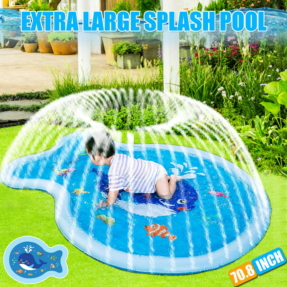 Splash Play Pad Water Toy Sprinkler Mat Pool for Kids Toddlers Outdoor ...