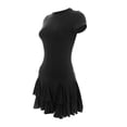 thumbnail image 4 of Lamuusaa Women Mini Dress Short Sleeve Crew Neck Pleated Solid Summer Dress for Daily Party, 4 of 6