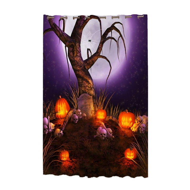 Cortinas de Ventana Tema Halloween Poliéster Elegante Moderno Para Decoración de Partido 6 150x200cm
