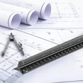 thumbnail image 6 of RUseeN 12” Engineer's Scale, Aluminum Laser Etched Triangle Drafting Tool for Civil Engineering Drafting, Engineering Drawings, Construction Drawings Blueprints Triangle Architect's Scale, Black, 6 of 7