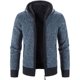 thumbnail image 4 of Suéter tipo cárdigan con capucha para hombre Nuevo forro polar engrosado en invierno Stand Col, 4 of 4