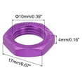 thumbnail image 2 of Uxcell Aluminum 17mm Thread 1.0mm Hex Wheel Nuts for 1/8 RC Model Car Trucks Off Car Upgraded Parts Pack of 8(Purple), 2 of 6