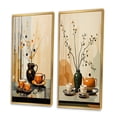 thumbnail image 3 of Designart "Cafe Points Coffee Tea painting II" Coffee & Tea Framed Wall Art Set Of 2 - Multi-Color Food & Beverage Framed Canvas Set For Living Room Decor, 3 of 6