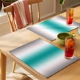 thumbnail image 4 of Gray Teal Green Placemats Set of 4 Modern Gradient Geometric Place Mats Indoor Wipeable Table Mats Washable Cloth Dining Table Placemats for Kitchen Holiday Party Home Decor 13x19 Inch, 4 of 9