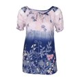 thumbnail image 3 of Tejiojio Women Clothes Women Plus Size Short Sleeves V-Neck Print Blouse Pullover Tops Shirt, 3 of 8