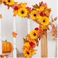 thumbnail image 2 of Guvpev Fall Decor - 9.8FT Fall Garland with Lights - Autumn Maple Leaf Garland with Sunflower & Berry - Thanksgiving Farmhouse Harvest Decorations for Mantel Porch Table Stair Indoor Outdoor Decor, 2 of 8