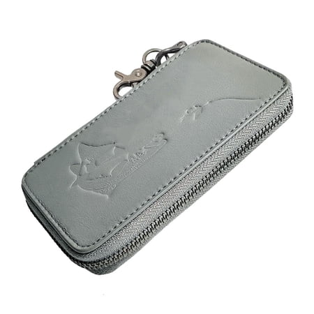 Yammee Leather Fishing Tackle Bag Metal Jig Spinner Sequins Baits Bag Fly Spoon Baits Storage Hard Lures Case Hook Carrying Bag