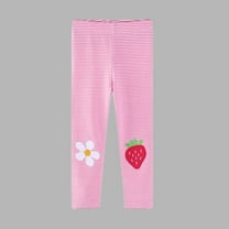NAISIBABY Toddler Girls Leggings, Slim Lightweight High Waist Soft Stretch Cotton Tight Pants Pink 5T