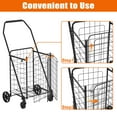 thumbnail image 5 of Dolly, Shopping Cart with open door,Grocery Cart on Wheels, Foldable Utility Shopping Carts with 360° Rolling Swivel Wheels for Groceries Laundry, Antique Black Hand Truck,Metal Furniture Dolly, 5 of 11