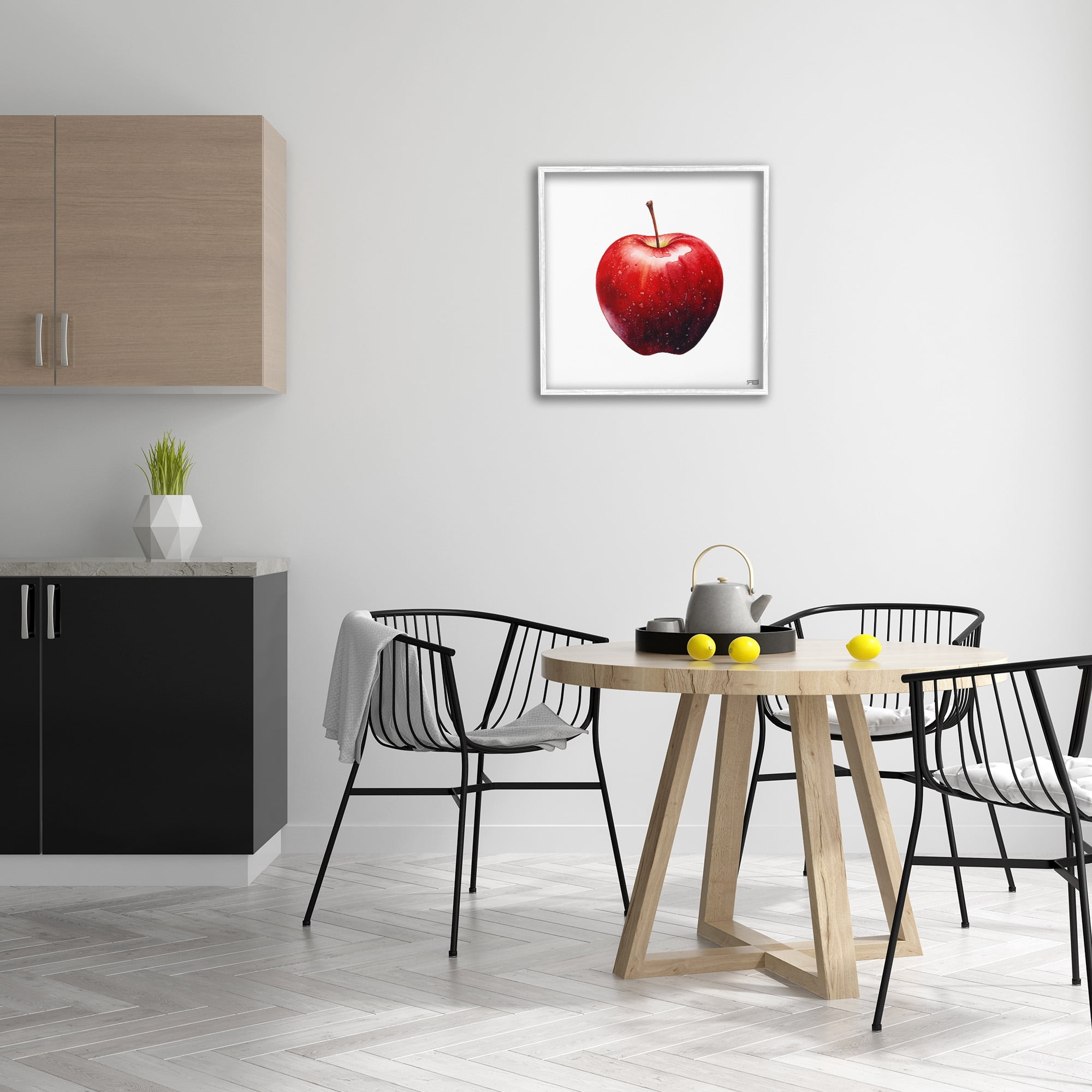 Stupell Industries Bold Red Apple Food & Beverage Painting White Framed Art Print Wall Art, 24 x 24