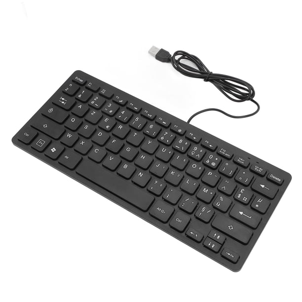 Teclado de Idioma Bilingüe, Teclado Con Cable USB de 78 Teclas Teclado Ultrafino Teclado Compacto para Usuarios Bilingües en Inglés