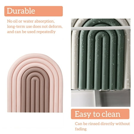 

3PCS Rainbow-shaped Insulation Coasters Bottles Mats Reusable Heat-resistance Thicken Anti-scalding Placemat Kitchen Accessories Pink
