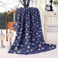 thumbnail image 2 of Dark Blue Sun Moon Cloud Planet Pattern Blanket,Comfortable Soft Lamb Wool Throw Blanket,All Season,Warm Lightweight Blankets for Sofa Bed Couch Living Room Chair,60"x80", 2 of 4