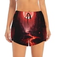 thumbnail image 2 of Balery Red Moon Lava Pattern Women's Running Shorts with Liner 2 Pockets Elastic Workout Athletic Gym Yoga Shorts-XX-Large, 2 of 7