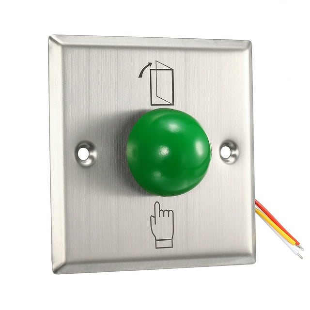 Botón de liberación de puerta de 12V, botón verde esférico para salir, 86x86