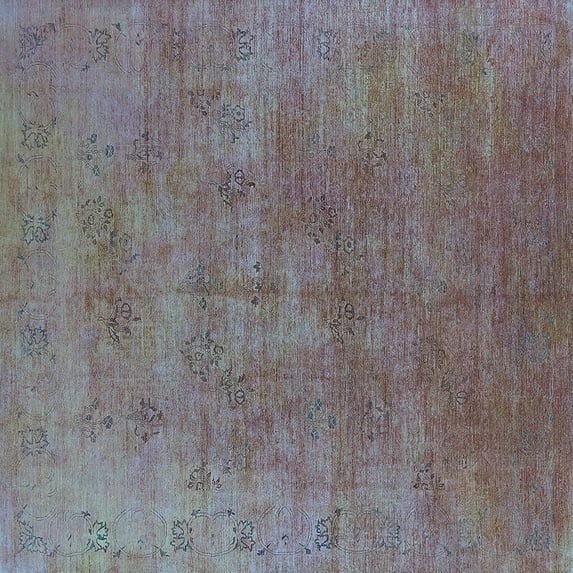 Ahgly Company Indoor Square Oriental Light Blue Industrial Area Rugs, 5' Square