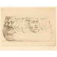 thumbnail image 2 of Alphonse Legros 24x20 Black Ornate Framed Double Matted Museum Art Print Titled: Vase with Grotesques (The Vase in Masks), 2 of 5