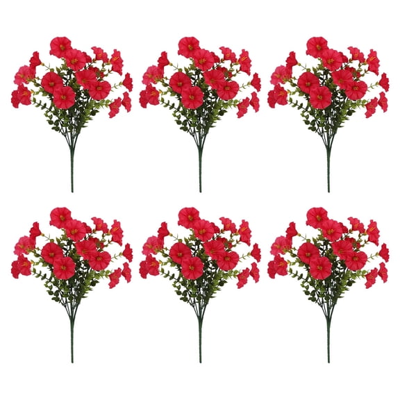 WZXPWT 6PC Outdoor Artificial Flowers, Lifelike Decorative Flowers for Garden, Realistic Silk Plants for Patio, No Maintenance Fake Florals for Outdoor Decor