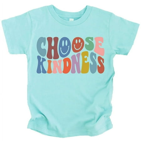 

Olive Loves Apple Choose Kindness Colorful Retro Shirt for Baby Toddler and Kids for Girls Chill Shirt 4T