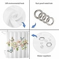 thumbnail image 5 of Floral Butterfly Bathroom Shower Curtains with 12 Hooks Polyester Waterproof Shower Curtain for Stalls and Bathtubs Watercolor Colorful Botanical Plants Decorative Bathroom Curtain 36x72 Inches, 5 of 9